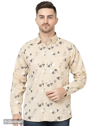 FREKMAN Men's Pure Cotton Floral Print Casual Full Sleeve Shirt