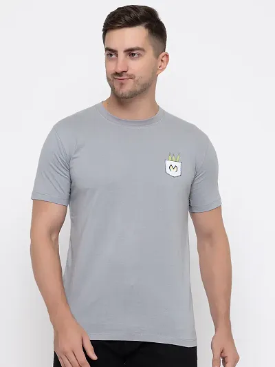 Stylish Solid Round Neck T-Shirt For Men