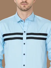 Reliable Sea Green Cotton Solid Long Sleeves Casual Shirts For Men-thumb3