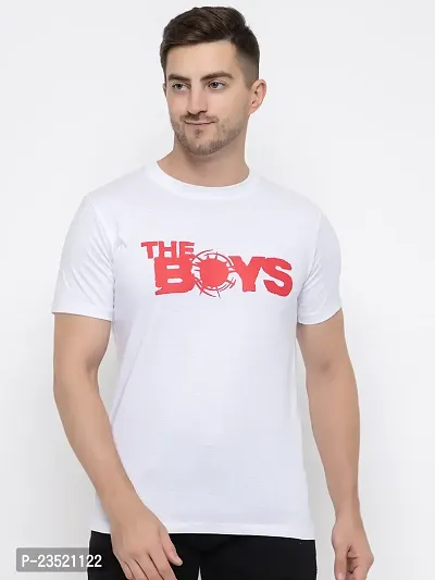 Reliable White Cotton Printed Round Neck Tees For Men