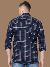 Reliable Pink Cotton Checked Long Sleeves Casual Shirts For Men-thumb1