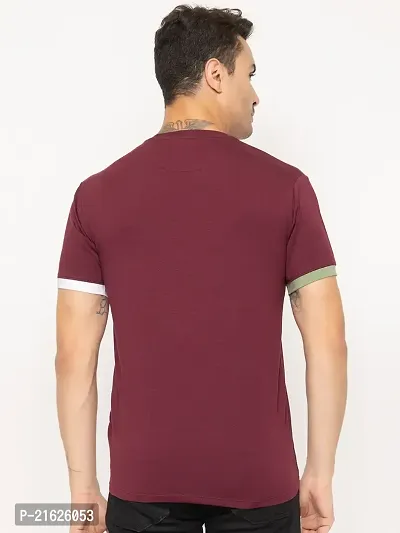 Comfortable Maroon Cotton Tees For Men-thumb2