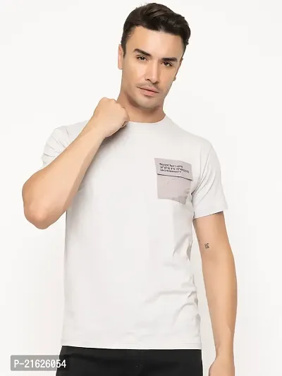 Comfortable Grey Cotton Tees For Men-thumb3