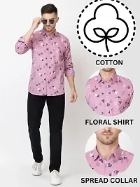 FREKMAN Men's Pure Cotton Floral Print Casual Full Sleeve Shirt-thumb4