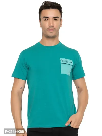 Comfortable Blue Cotton Tees For Men