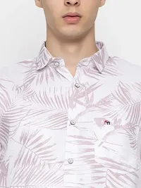 Stylish Peach Cotton Printed Casual Shirt For Men-thumb2