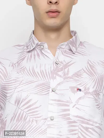 Stylish Peach Cotton Printed Casual Shirt For Men-thumb3