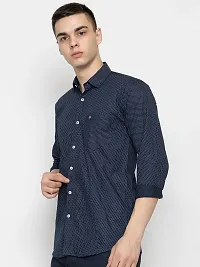 FREKMAN Men Printed Shirts Full Sleeves | Pocket Shirt for Men - Navy-thumb1