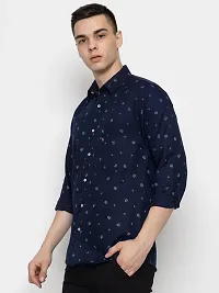 FREKMAN Regular Fit Printed Men Shirt with Pocket| Floral Print  Digital Print Stitched Full Sleeve Shirts for Men Pack of 2-thumb1