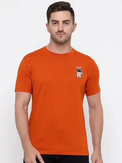 Stylish Solid Round Neck T-Shirt For Men