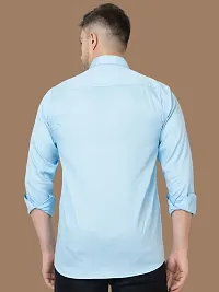 Reliable Sea Green Cotton Solid Long Sleeves Casual Shirts For Men-thumb1