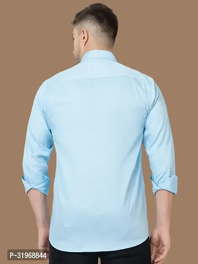 Reliable Sea Green Cotton Solid Long Sleeves Casual Shirts For Men-thumb2