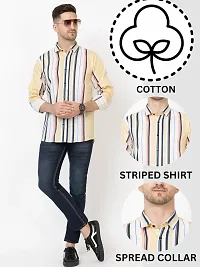 FREKMAN Fashion Shirt for Men || Cotton Striped Shirt for Boys || Twisted Full Sleeve || Ideal for Casual Shirt-thumb1
