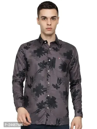 FREKMAN Men's Full Sleeve Hawaiian Shirt Tropical Print Casual Button Down Aloha Shirt-thumb0