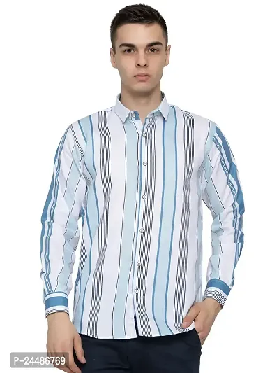 FREKMAN Men's Striped Regular Fit Casual Shirt