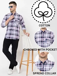 FREKMAN Men's Cotton Check Shirt, Regular Fit Casual Shirt with Pocket, Full Sleeve Shirt for Formal  Casual Wear-thumb1