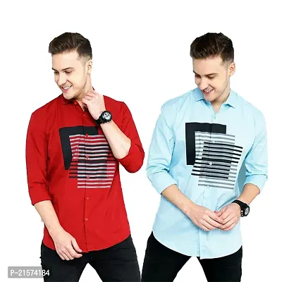 Trendy Wear Beach Style Shirts for Men Combo of 2-thumb0