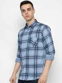 FREKMAN Men's Cotton Checkered Regular Fit Casual Shirt with Chest Pocket, Full Sleeve Shirt for Formal  Casual Wear-thumb2