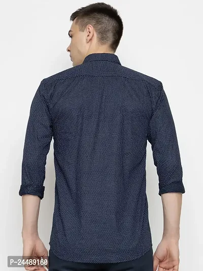 FREKMAN Men Printed Shirts Full Sleeves | Pocket Shirt for Men - Navy-thumb3