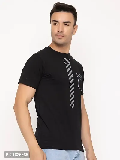 Comfortable Black Cotton Tees For Men-thumb2