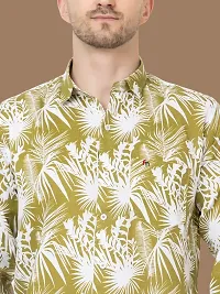 Reliable Mustard Cotton Printed Long Sleeves Casual Shirts For Men-thumb3