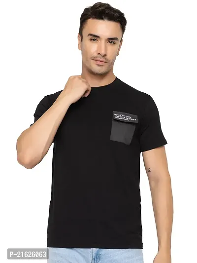 Comfortable Black Cotton Tees For Men-thumb0