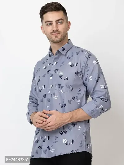 FREKMAN Men's Pure Cotton Floral Print Casual Full Sleeve Shirt-thumb5