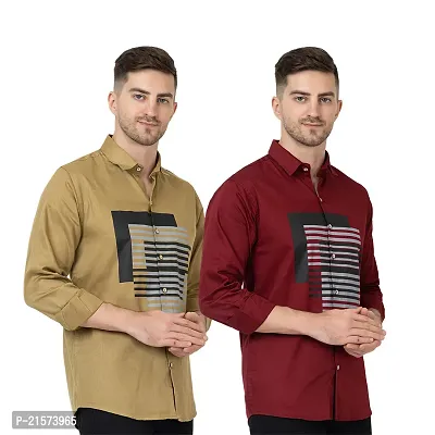 Trendy Wear Beach Style Shirts for Men Combo of 2-thumb0