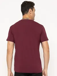 Comfortable Maroon Cotton Tees For Men-thumb3