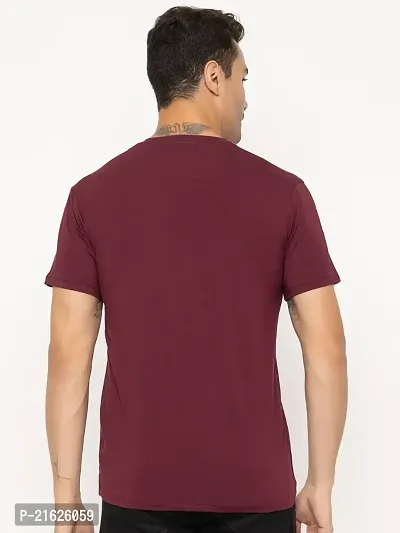 Comfortable Maroon Cotton Tees For Men-thumb4