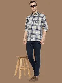 Reliable Beige Cotton Checked Long Sleeves Casual Shirts For Men-thumb4