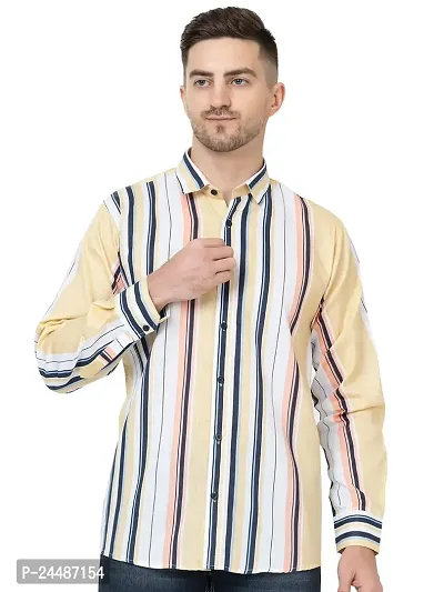 FREKMAN Fashion Shirt for Men || Cotton Striped Shirt for Boys || Twisted Full Sleeve || Ideal for Casual Shirt-thumb0