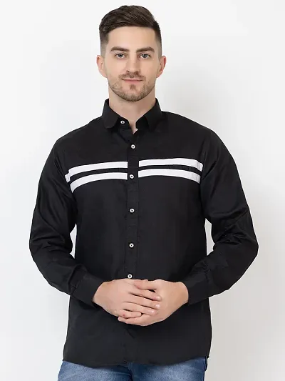 Cotton Self Pattern Casual Shirts For Men