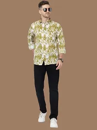 Reliable Mustard Cotton Printed Long Sleeves Casual Shirts For Men-thumb4