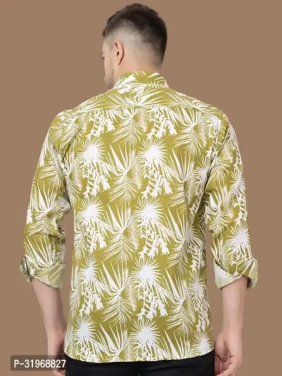 Reliable Mustard Cotton Printed Long Sleeves Casual Shirts For Men-thumb2