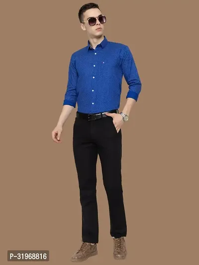 Reliable Blue Cotton Printed Long Sleeves Casual Shirts For Men-thumb5