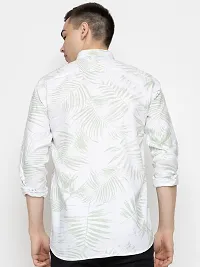 Stylish Green Cotton Printed Casual Shirt For Men-thumb1