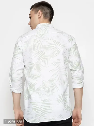 Stylish Green Cotton Printed Casual Shirt For Men-thumb2