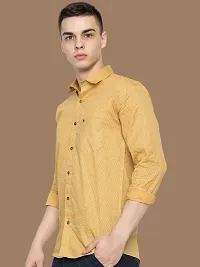 Reliable Beige Cotton Printed Long Sleeves Casual Shirts For Men-thumb1