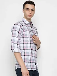 FREKMAN Men's Cotton Box Check Regular Fit Casual Shirt with Pocket, Full Sleeve Shirt for Formal  Casual Wear-thumb3