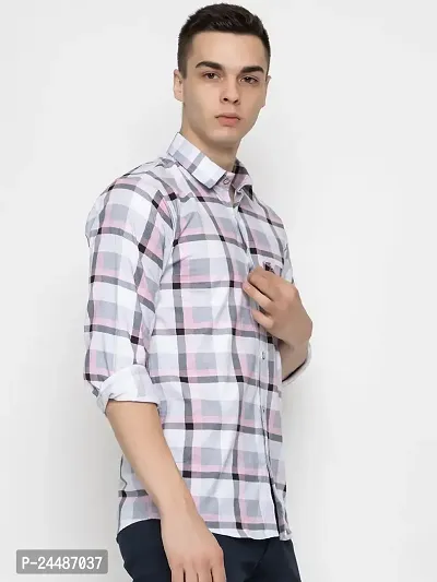 FREKMAN Men's Cotton Box Check Regular Fit Casual Shirt with Pocket, Full Sleeve Shirt for Formal  Casual Wear-thumb4