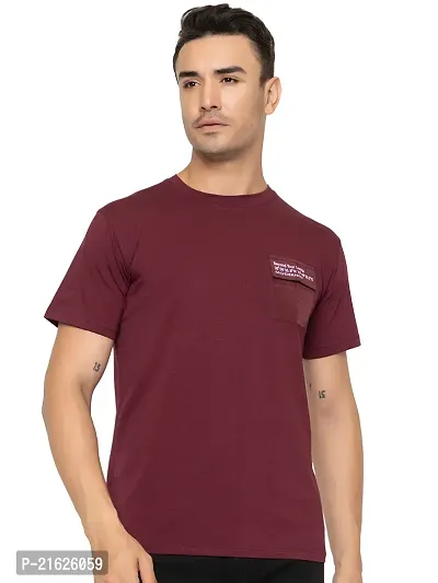 Comfortable Maroon Cotton Tees For Men