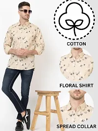 FREKMAN Men's Pure Cotton Floral Print Casual Full Sleeve Shirt-thumb1