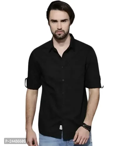 FREKMAN Men's Solid Slim Fit Cotton Casual Shirt with Spread Collar  Full Sleeves