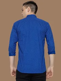 Reliable Blue Cotton Printed Long Sleeves Casual Shirts For Men-thumb1