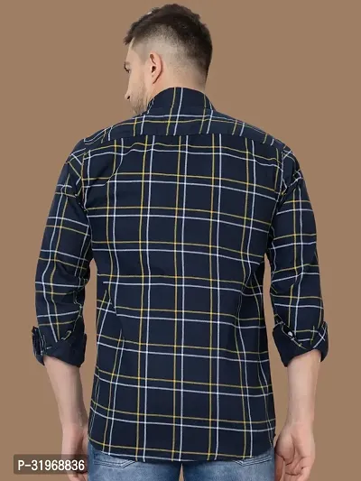 Reliable Mustard Cotton Checked Long Sleeves Casual Shirts For Men-thumb2