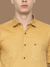 Reliable Beige Cotton Printed Long Sleeves Casual Shirts For Men-thumb3