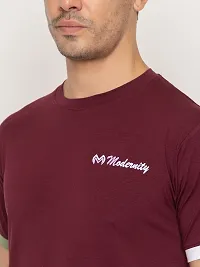 Comfortable Maroon Cotton Tees For Men-thumb2