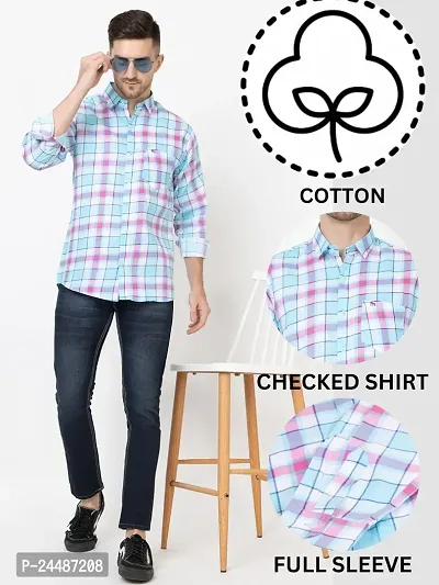 FREKMAN Checked Shirt for Men | Checks Shirt for Men Stylish | Men Check Shirt Full Sleeve | Full Sleeve Shirt-thumb5