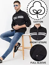 FREKMAN Men's Cotton Casual Regular Fit Front Stylish Striped Shirt for Men Full Sleeves Shirt-thumb1